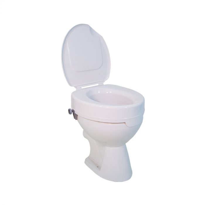White toilet with open lid on a white background White toilet with open lid on a white background